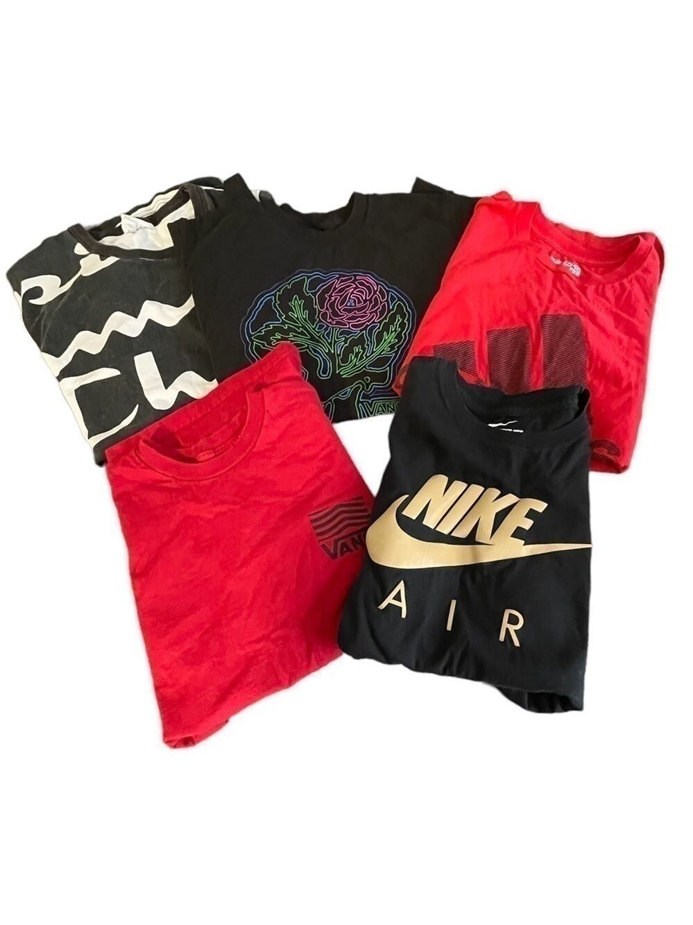 BOYS set of 5 t-shirts Sz S youth Nike Adidas Vans Champion